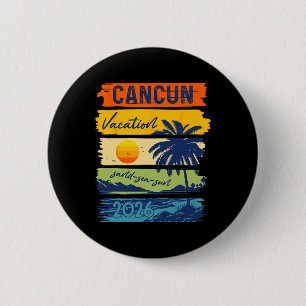 Cancun Vacation 2026 Sea Sand Beach Summer Trip Re 6 Cm Round Badge