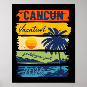 Cancun Vacation 2026 Sea Sand Beach Summer Trip Re Poster