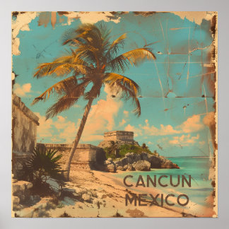 Cancun Vintage Travel Poste Poster