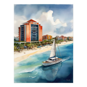 Cancun watercolor art photo print