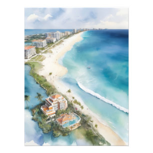 Cancun watercolor art photo print