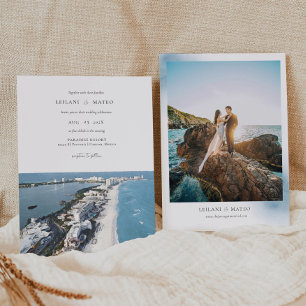 Cancun Watercolor Destination Wedding Invitation