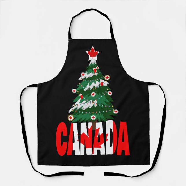 Canda Christmas Canadian Xmas Tree  Apron (Front)