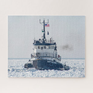 Candace Elise Tugboat In Ice Jigsaw Puzzle