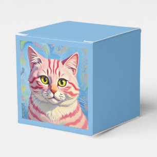“Candice” A Cherry Striped Mystique – Cat Portrait Favour Box