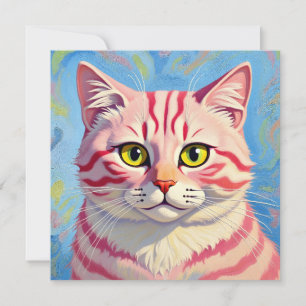 “Candice” A Cherry Striped Mystique – Cat Portrait Invitation