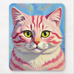 “Candice” A Cherry Striped Mystique – Cat Portrait Mouse Pad
