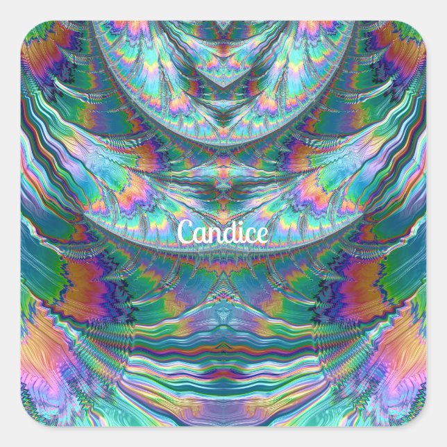 CANDICE ~ Shades Glossy PASTEL 3D ~ Square Sticker (Front)