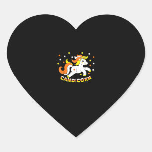 Candicorn Cute Unicorn Halloween Candy Corn Funny  Heart Sticker