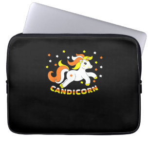 Candicorn Cute Unicorn Halloween Candy Corn Funny Laptop Sleeve