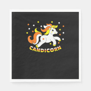 Candicorn Cute Unicorn Halloween Candy Corn Funny Napkin