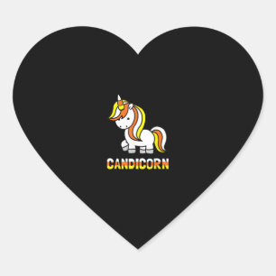 Candicorn Fun Halloween Unicorn T-Shirt Heart Sticker