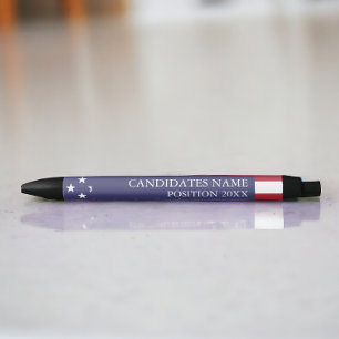 Candidate for election personalised black ink pen