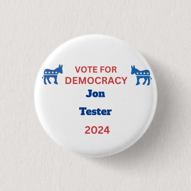 Candidate Name Election 2024 Democrat Customise 3 Cm Round Badge (Front)