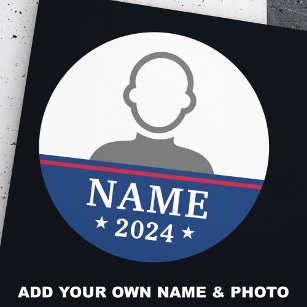 Candidate name political election campaign photo classic round sticker