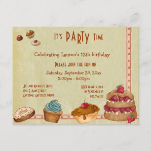 Candies And Sweet Treats Party Invites