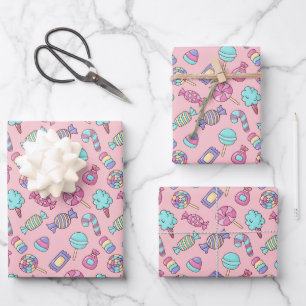 Candies Wrapping Paper, Sweet Treats Gift Wrap