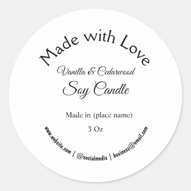 candle add q r code business  classic round sticker (Front)