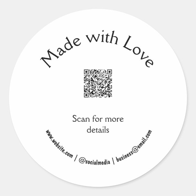 candle add q r code business  classic round sticker (Front)