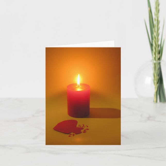Candle and Broken Heart Notecard (Front)