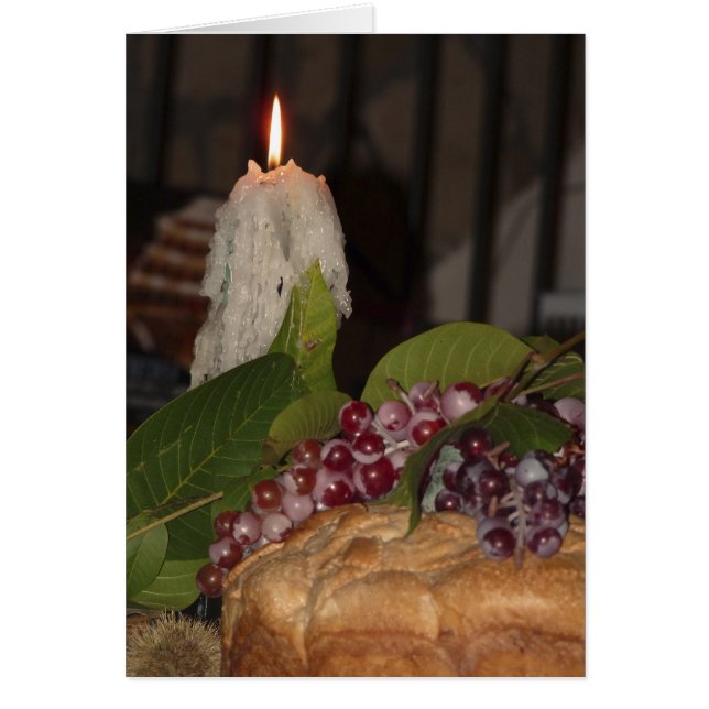 Candle and Grapes, Blank Inside, Romantic (Front)
