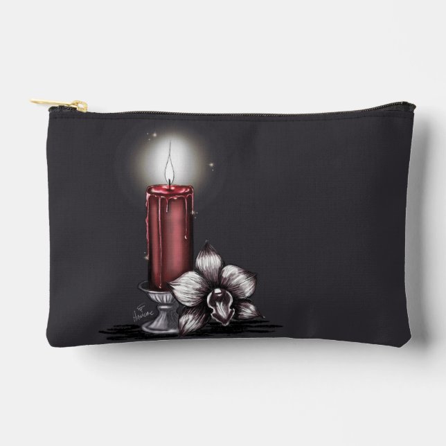 Candle and Orchid Accessory Pouch (Front)