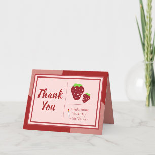 Candle and Strawberries Birthday Thank You Card