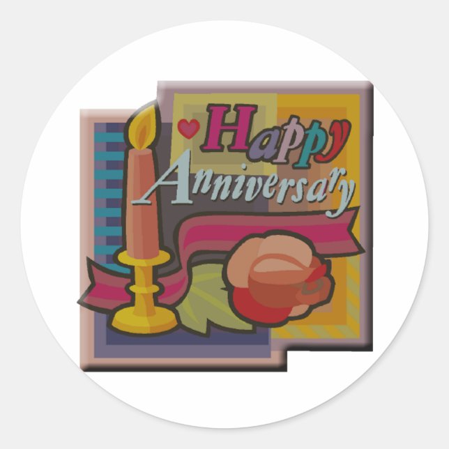 CANDLE ANNIVERSARY T CLASSIC ROUND STICKER (Front)