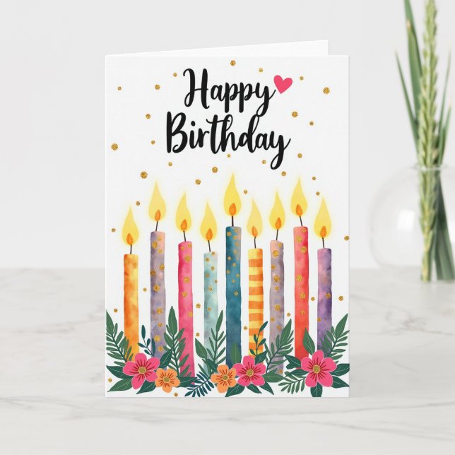 Candle Birthday Celebration Card (Front)