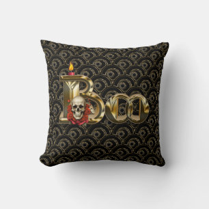 Candle Boo Halloween Throw Pillow