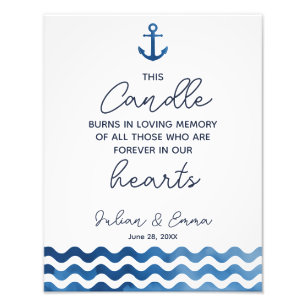 candle burns wedding sign, loving memory wedding, photo print