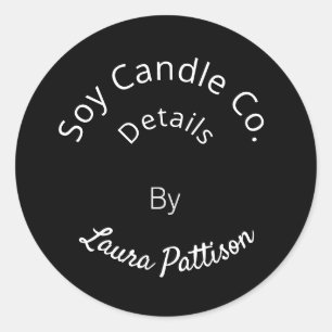 Candle business add name company website email det classic round sticker