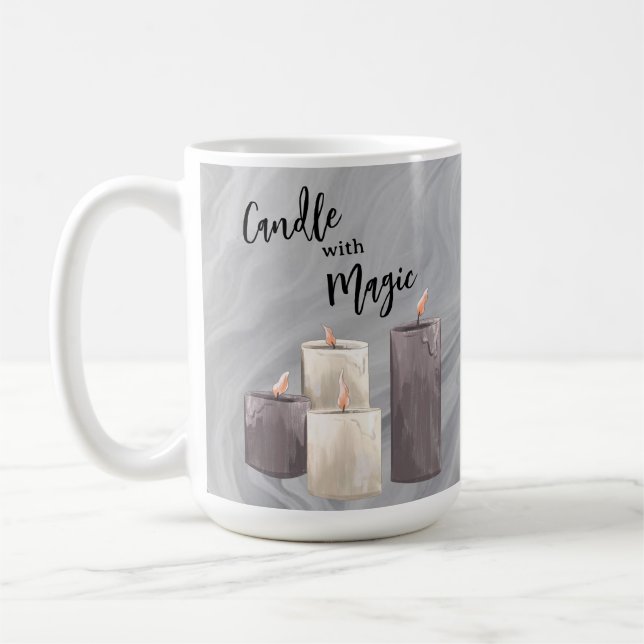 Candle business logo Sticker Coffee Mug (Left)