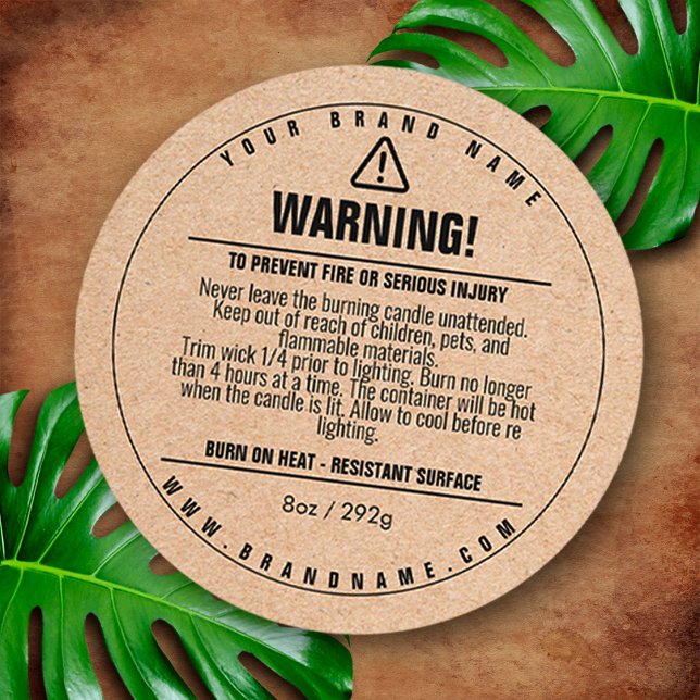 Candle Cardboad Warning Label Design Sticker (Creator Uploaded)