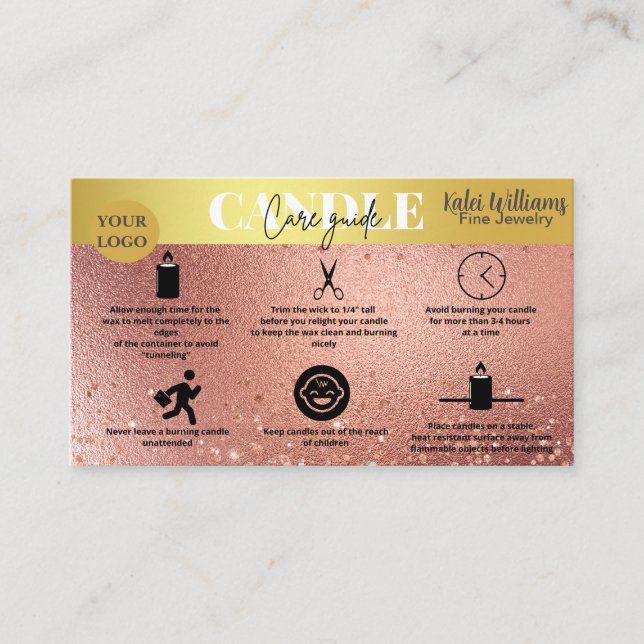 Candle Care Business Card (Front)