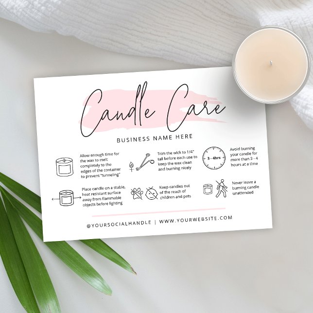 Candle Care Card Safety Instructions Feminine (Creator Uploaded)