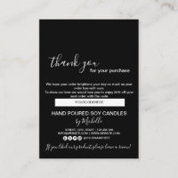 Candle Care Card Thank You Card Add Your Logo Code