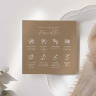Candle Care Card Thank You Card Instruction Card