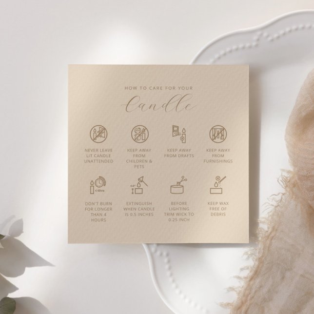 Candle Care Card Thank You Card Instruction Card (Creator Uploaded)