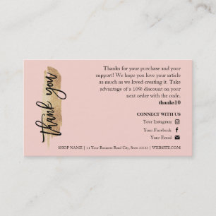Candle Care Gold Gliter Chic Script Thank You Card