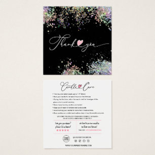 Candle Care Instructions & Customer Thank You Card