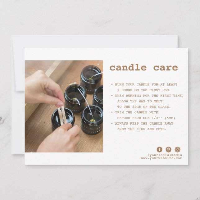 Candle Care Photo Thank You Card (Front)