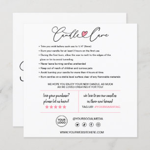 Candle Care Thank You Card