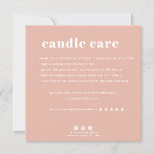 Candle Care Thank You Card