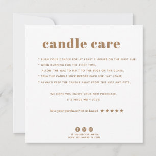 Candle Care Thank You Card
