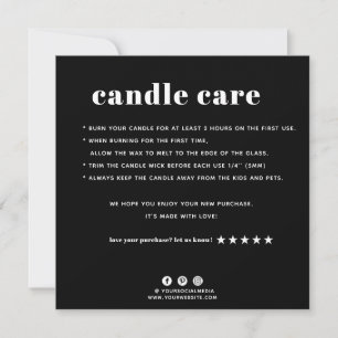 Candle Care Thank You Card
