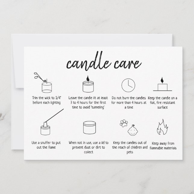 Candle Care Thank You Card Add Your Logo Simple (Front)