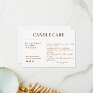 Candle Care Thank You Packaging Card