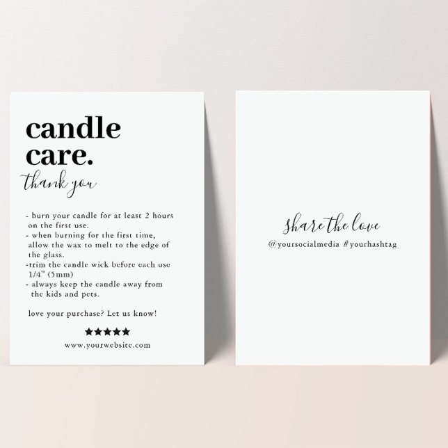 Candle Care Thank you Packaging Card (Creator Uploaded)
