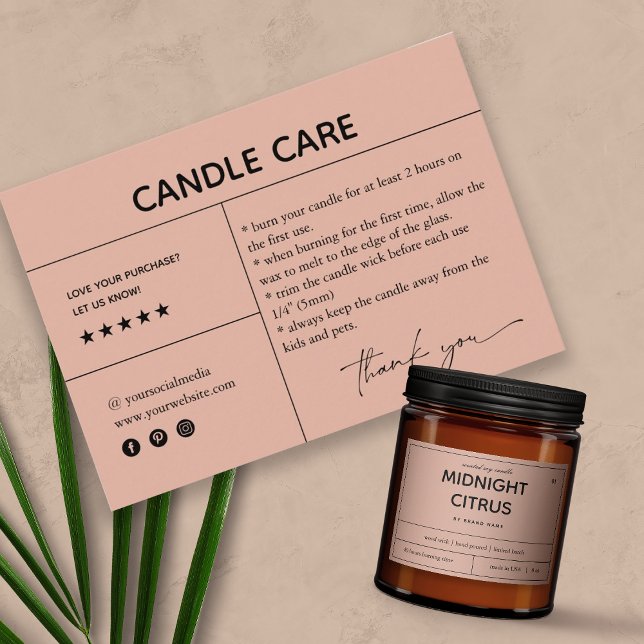 Candle Care Thank You Packaging Card (Creator Uploaded)